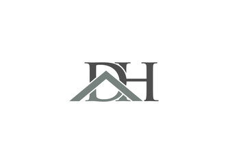 DH real estate logo design with vector icon template