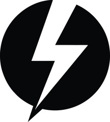 Rounded Lightning Bolt Icon Vector Illustration