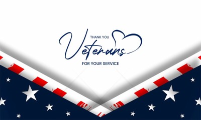  thank you veterans for your service text animation , vektor background banner