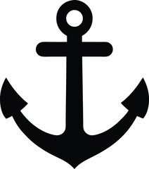 Solid Anchor Icon Vector Illustration