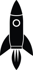Solid Rocket Launch Icon Vector Illustration