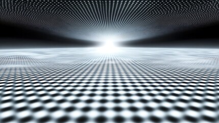 Abstract digital landscape with light source