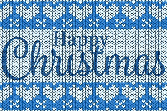 Knitting Christmas vector background happy christmas
