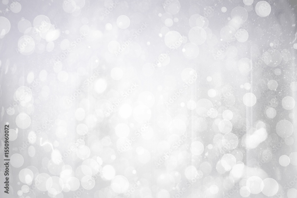 Poster abstract bokeh pattern is shining in flat design with glowing white circles creating depth