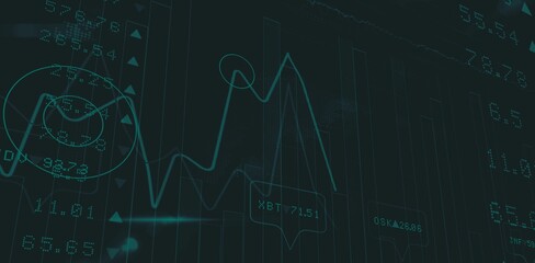 Close-up of digital graph
