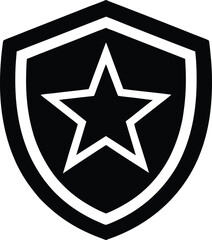 Obraz premium Three Dimensional Shield Star Icon Vector Illustration