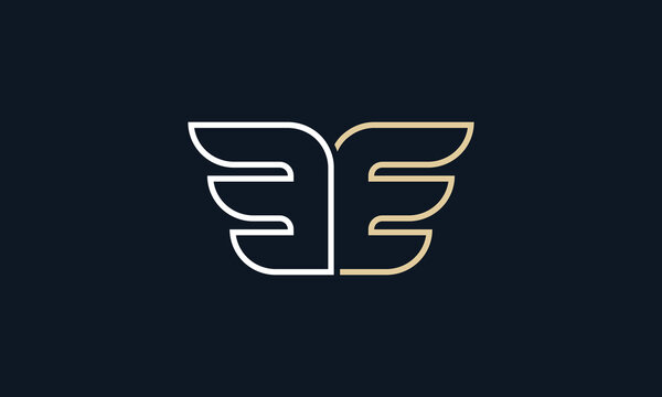 EE wings monogram logo design