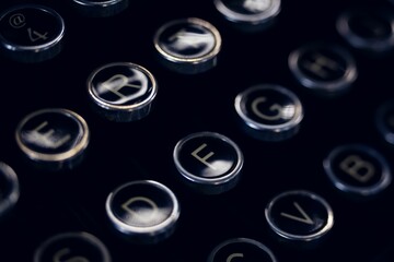 Typewriter keyboard, Close-up