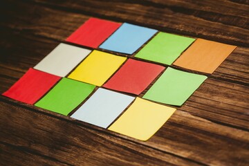 Close-up of colorful papers