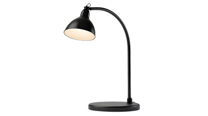 Adjustable black floor lamp with flexible gooseneck, modern office accessory Transparent background, PNG