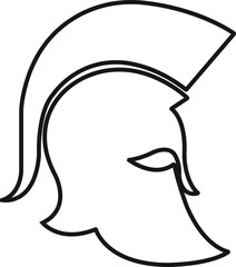 spartan helmet icon in line style. isolated on transparent background