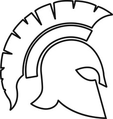 spartan helmet icon in line style. isolated on transparent background