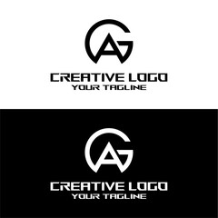 creative letter logo ga design vector