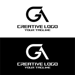 creative letter logo ga design vector