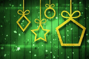 Obraz premium Christmas decorations over wood