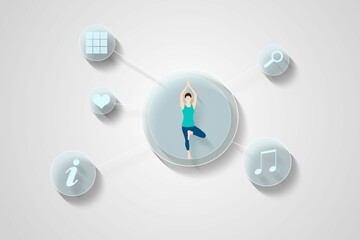 Fitness and health app menu © vectorfusionart