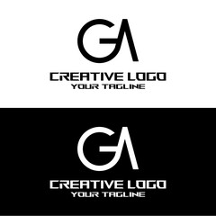 creative letter logo ga design vector
