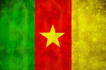Cameroon flag in grunge effect