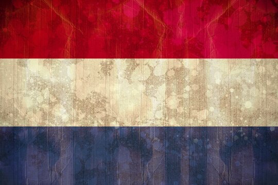 Naklejki Netherlands flag in grunge effect