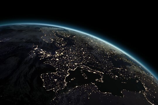 Fototapeta Illustrative image of illuminated Earth