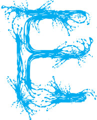 Splashes water alphabet letter