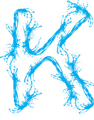 Splashes water alphabet letter