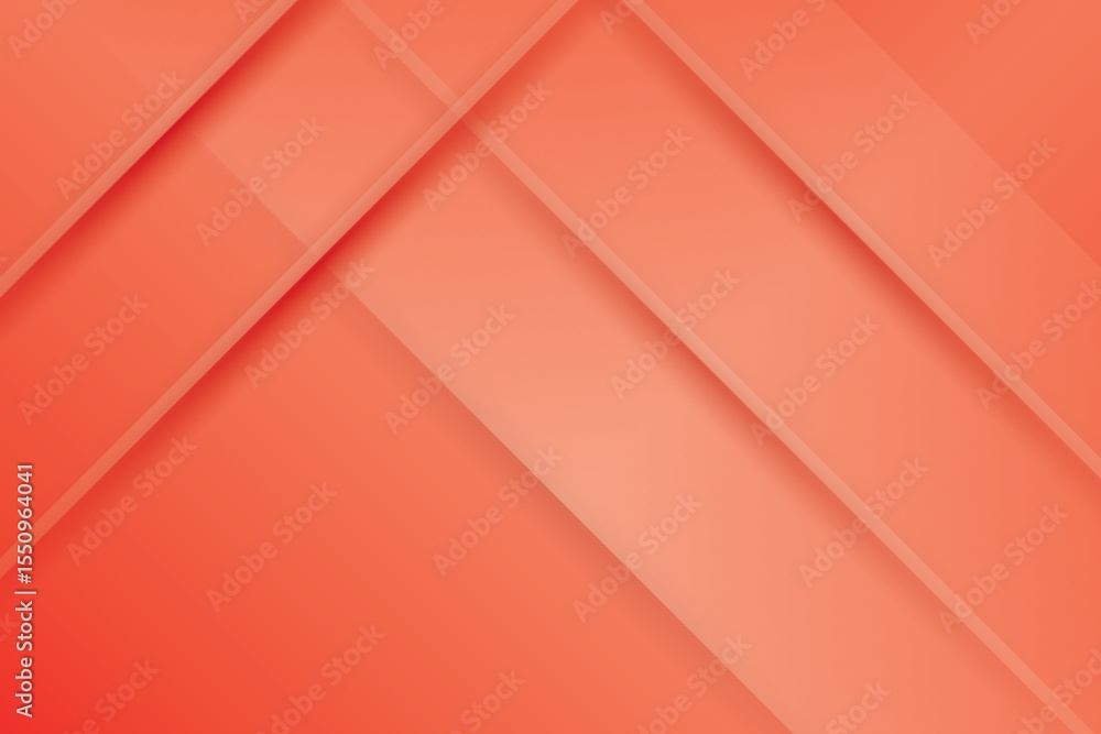 Poster abstract geometric background with subtle shadows and diagonal overlapping planes in warm coral tone