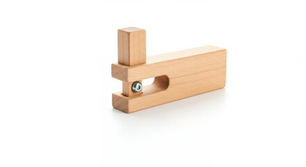 Light beige wooden puzzle piece close up