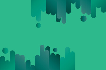 Abstract teal green background with rounded shapes and gradient circles creating a modern minimalist design