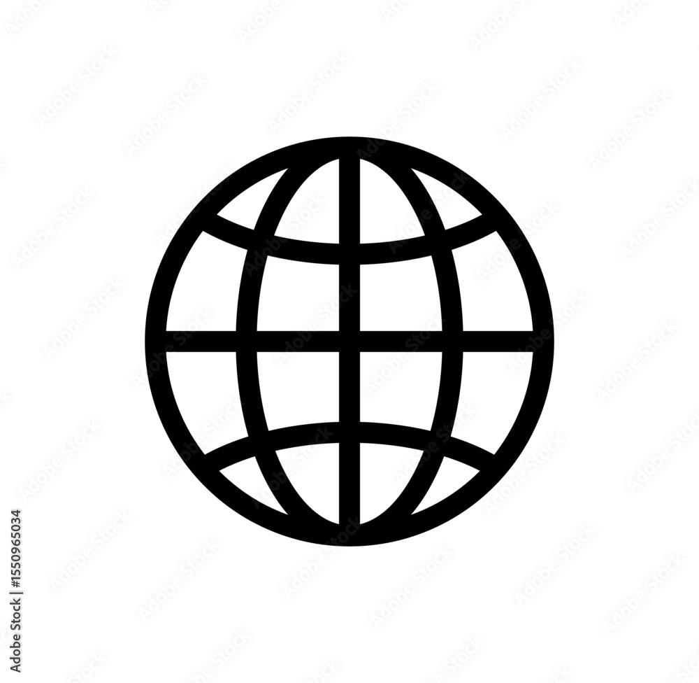 Poster simple and minimalist web world planet icon for digital platforms