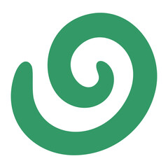 Minimal Green Spiral Circle Icon in Hand-Drawn Decorative Style
