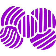 Purple Rounded Square Shapes Combined in Bold Handdrawn Abstract Design