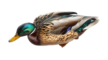 duck lying down, wings tucked Transparent background, PNG