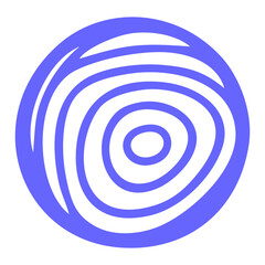 Blue Abstract Circular Spiral Pattern in Handdrawn Minimalist Vector Style
