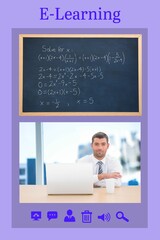 Digitally generated image of e-learning interface
