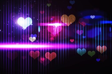 Digitally generated cool nightlife design with hearts