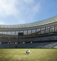 Fototapeta premium Football in an empty stadium