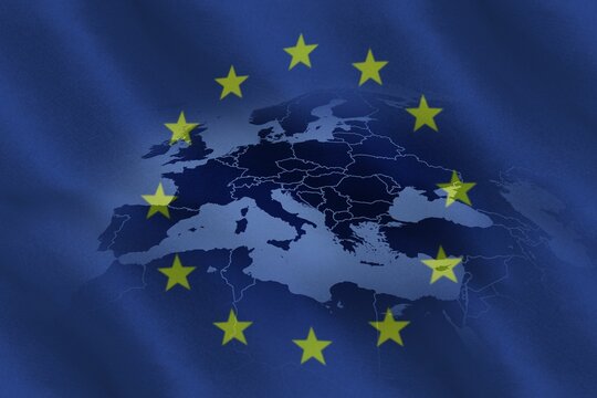 Fototapeta European union flag, Close-up