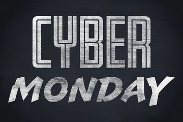 Close-up of Cyber Monday sale sign