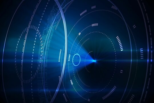 Futuristic black background with circles