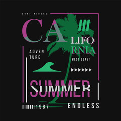 California graphic element design typography t shirt vector for ready print