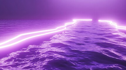 Abstract purple neon water