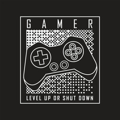 Gamer Illustration typography for t shirt, poster, logo, sticker, or apparel merchandise