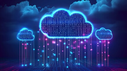 Fototapeta premium Digital cloud computing graphic (1)