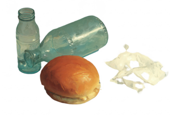 Still life of various waste materials