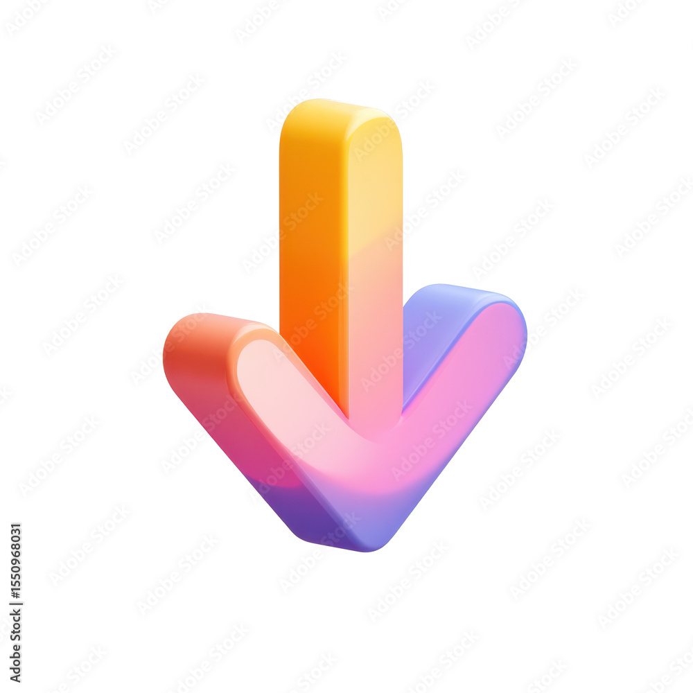 Poster 3d vibrant arrow icon download available in clean transparent png for web and app design projects