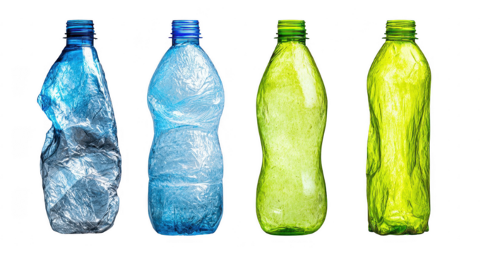 Crinkled plastic bottles in various colors (1)