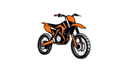 Geometric Dirt Bike Logo Rugged Orange & Black Design