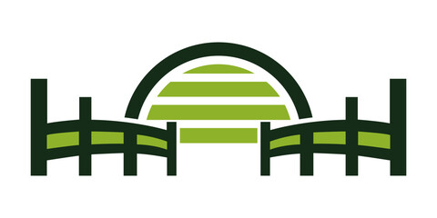 Rural farm fence vector illustration