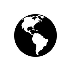 Earth globe icon minimalist logo with white background for global awareness concept